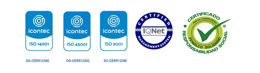 ICONTEC ISO 9001, ISO 14001, ISO 45001, IQNet y Fenalco Solidario